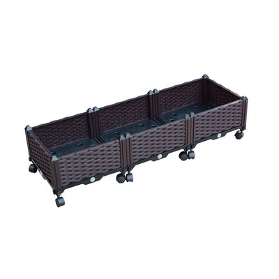120cm*40cm*23cm 플라스틱 약초원 경작자는 캐스터들과 정원 베드를 올렸습니다