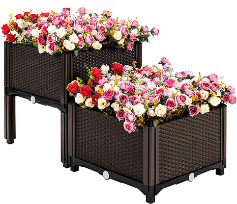 야채 이식을 위한 다리 50*50*27CM 위의 모바일 플라스틱 높이는 경작자들